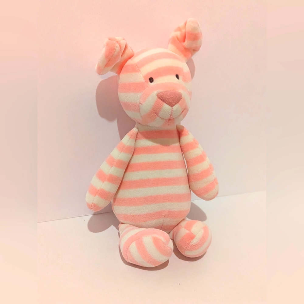 Jellycat Twibble Pink White Striped Puppy Plush Stuffed animal Toy